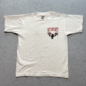 Vintage Girls Kids Cheerleading Is My Sport White‎ T-Shirt Size 10/12